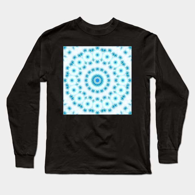 elegant kaleidoscope in blues Long Sleeve T-Shirt by hereswendy